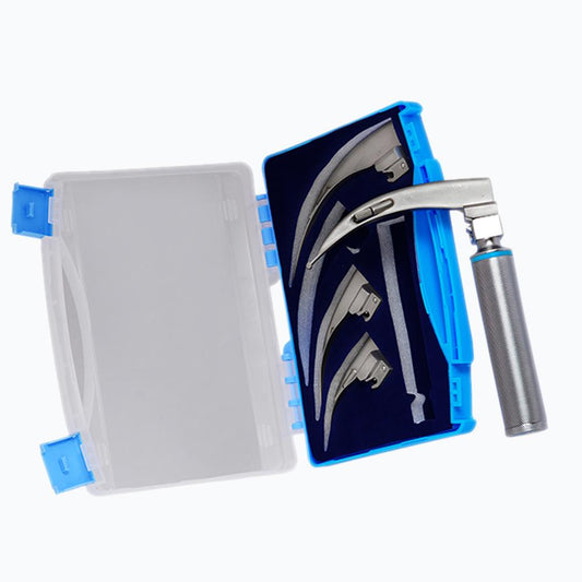 Macintosh Laryngoscope – 4 Blades, Battery Handle, and Transparent Case