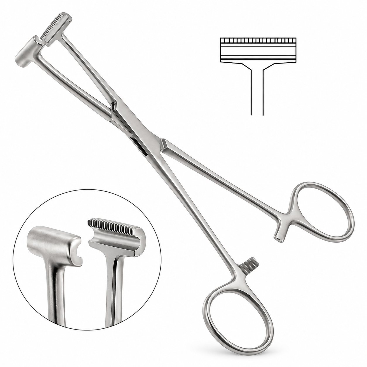 Pratt "T" Shaped Tissue Forceps Straight 5 1/2"