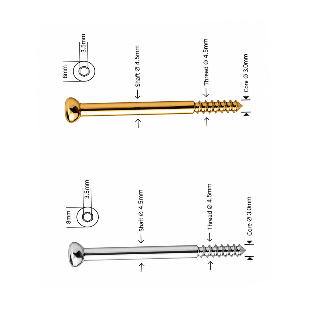 Akselskrue rustfritt stål Ø4,5 mm