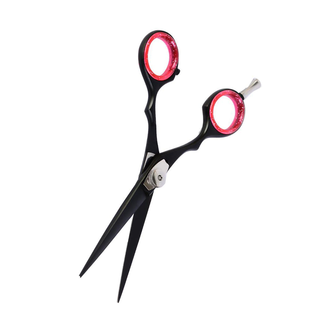 Black Barber Scissors Pink Ring