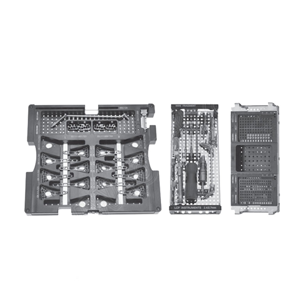 Two-Column Distal Radius 2.4 or 2.7MM Plates SS (Standard 22, Wide 25.5) & Screws Set With Instruments