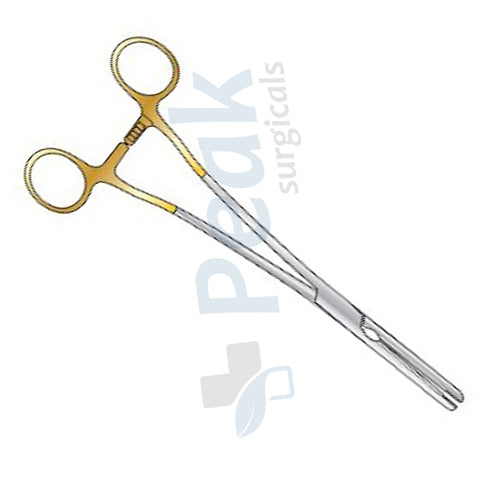 Parametrium Hysterectomy Clamp Non-traumatic Jaws Two Gold Bows