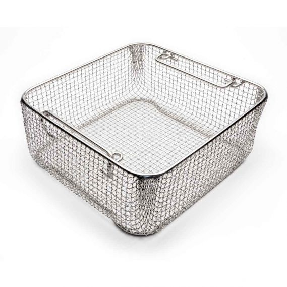 Classic Crimped Wire Mesh Sterilization Baskets, Tilted Handles