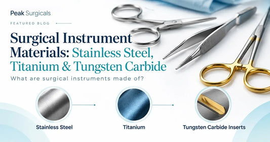 Stainless steel, titanium and tungsten carbide insert surgical instruments compared