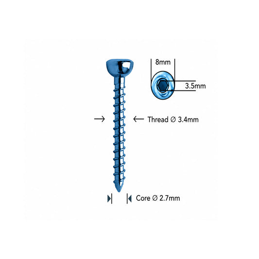 Bolt Glasála Tairní Humeral Ø 3.4mm (Féin-Thapála) 