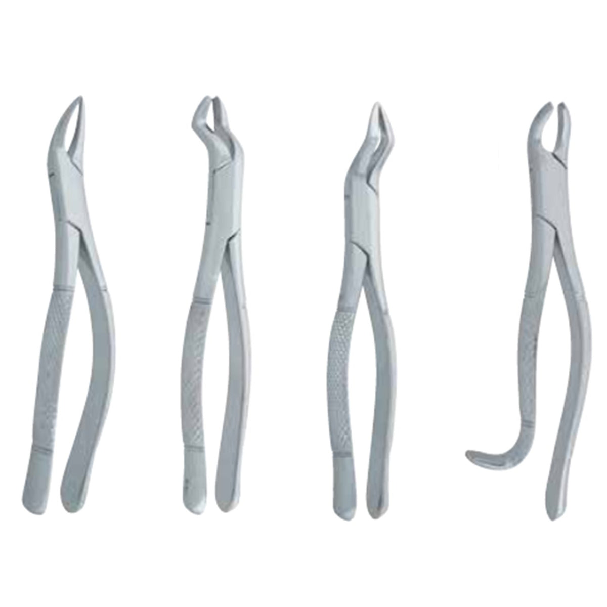 Extracting Forceps 4pcs Set – German Stainless Steel Dental Extraction Forceps, Patterns No. 18L, No. 286, No. 53L, and No. 69 (PS-6935 Series)