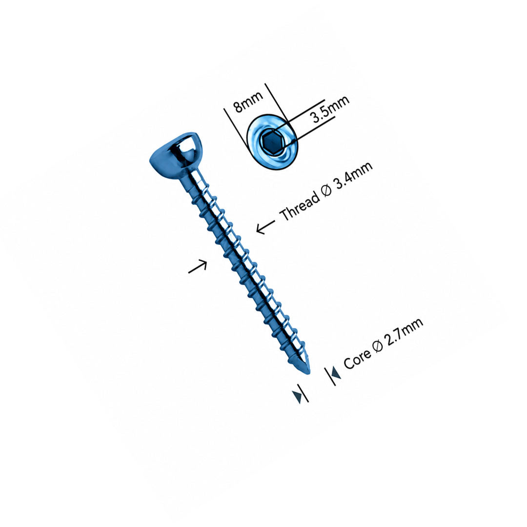 Βίδα ασφάλισης καρφιού βραχιονίου Ø 3,4mm (αυτοκόλλητη) 