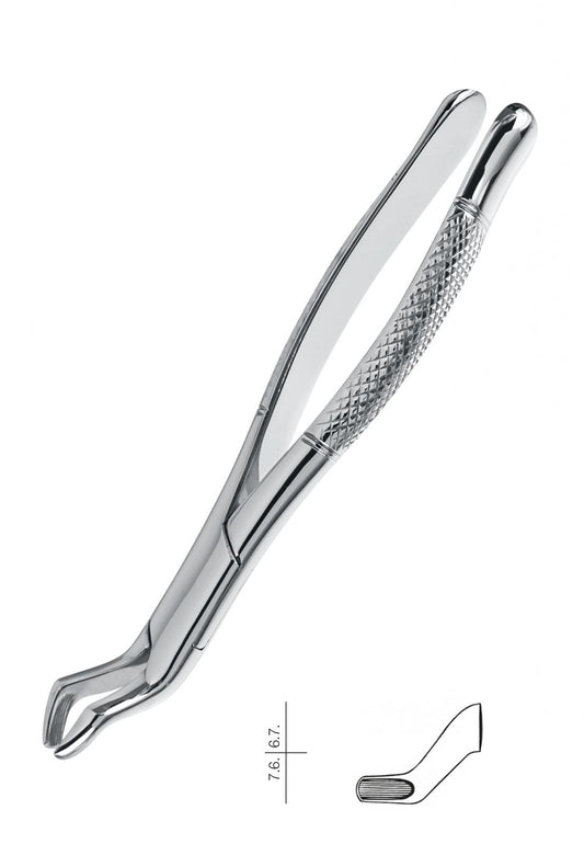 Pinza per estrazioni americane (superiore) per molari superiori (mascellari posteriori)
