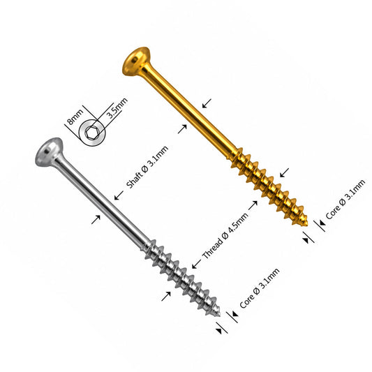 Poreuze botschroef Ø4,5 mm korte draad