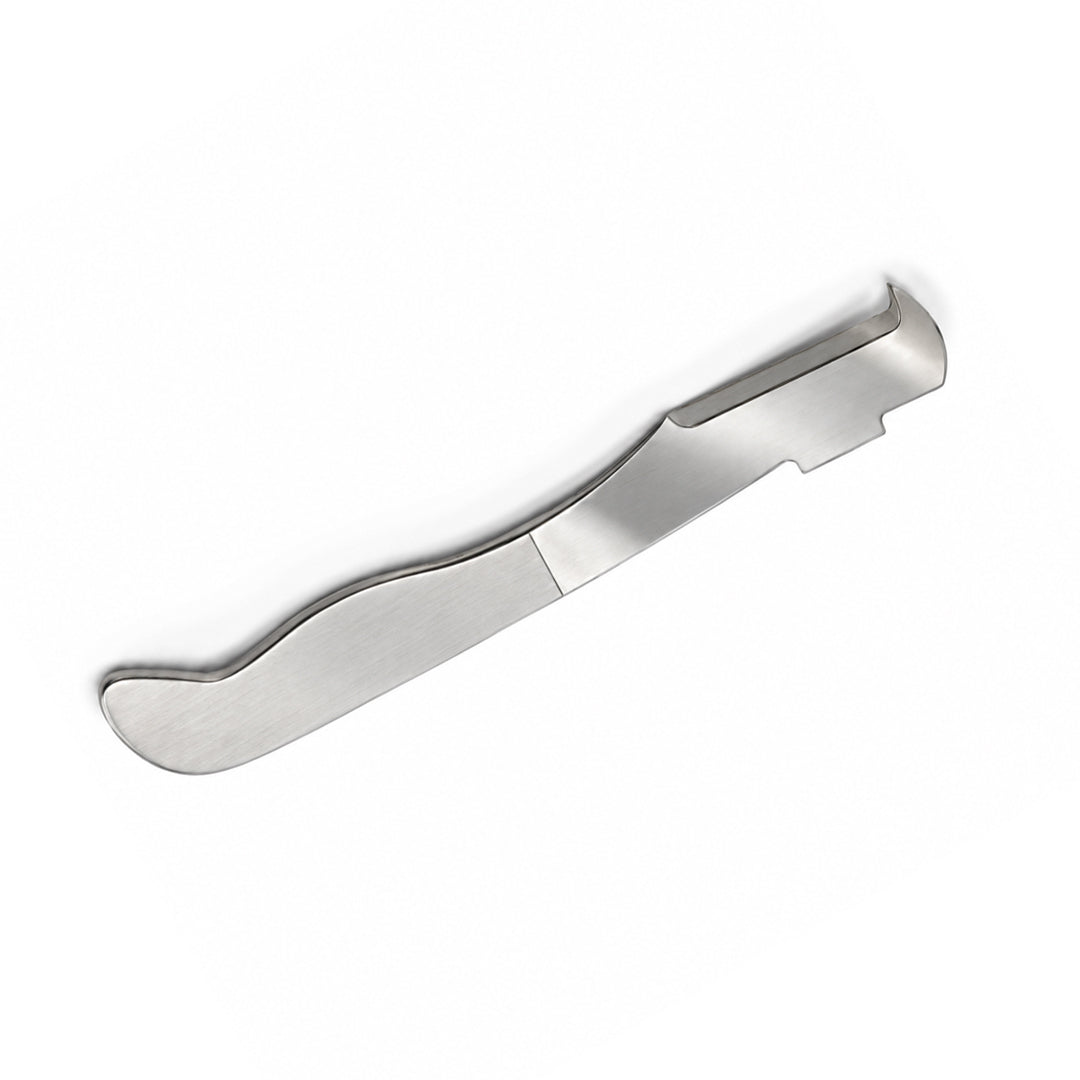 Bennett bone lever with broad curved blade and stainless-steel handle