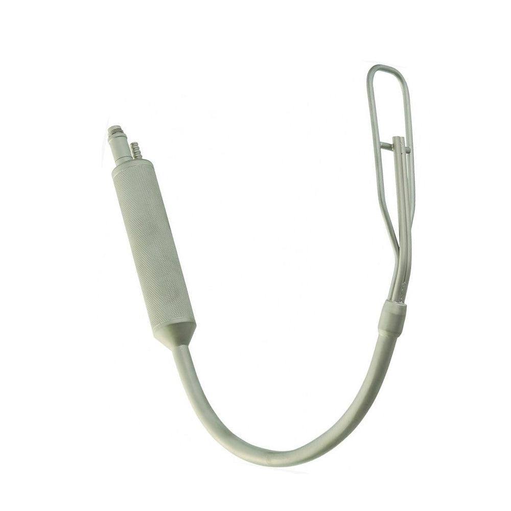 A light gray replacement cable with a cylindrical connector on one end and a metal clip on the other, isolated on a white background.