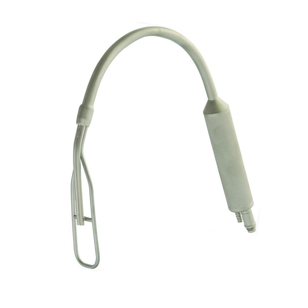 A flexible light tube with a curved neck, a cylindrical handle, and a metal clip on one end, shown against a plain white background.