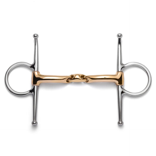 Full Cheek Copper Lozenge Snaffle Bit for Schooling, Dressage and Flatwork Training