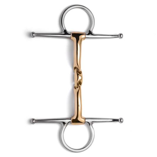 Full Cheek Copper Lozenge Snaffle Bit for Schooling, Dressage and Flatwork Training