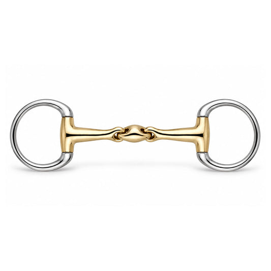 Gold Double Jointed Eggbutt Snaffle Bit
