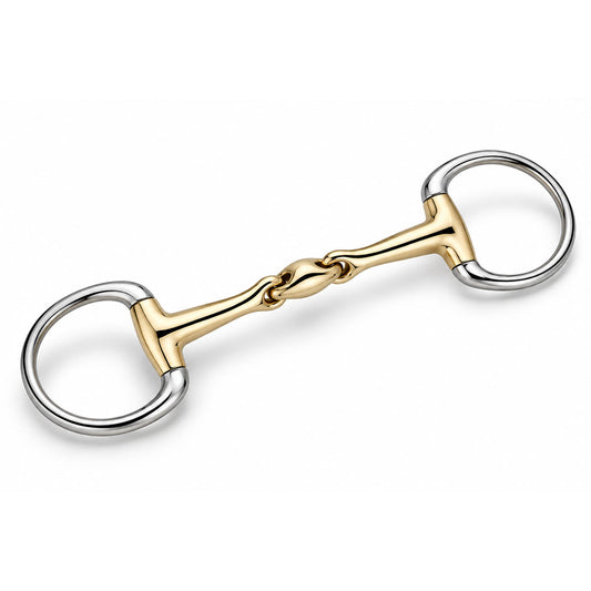 Gold Double Jointed Eggbutt Snaffle Bit