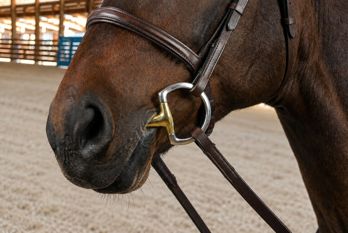 Gold Double Jointed Eggbutt Snaffle Bit