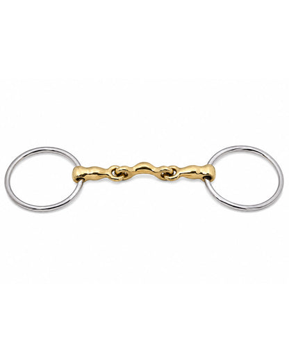 Gold Jointed Loose Ring Snaffle Horse Bit