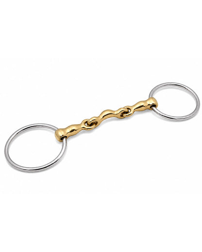 Gold Jointed Loose Ring Snaffle Horse Bit