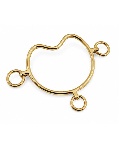 Gold Three-Ring Western Shank Horse Bit