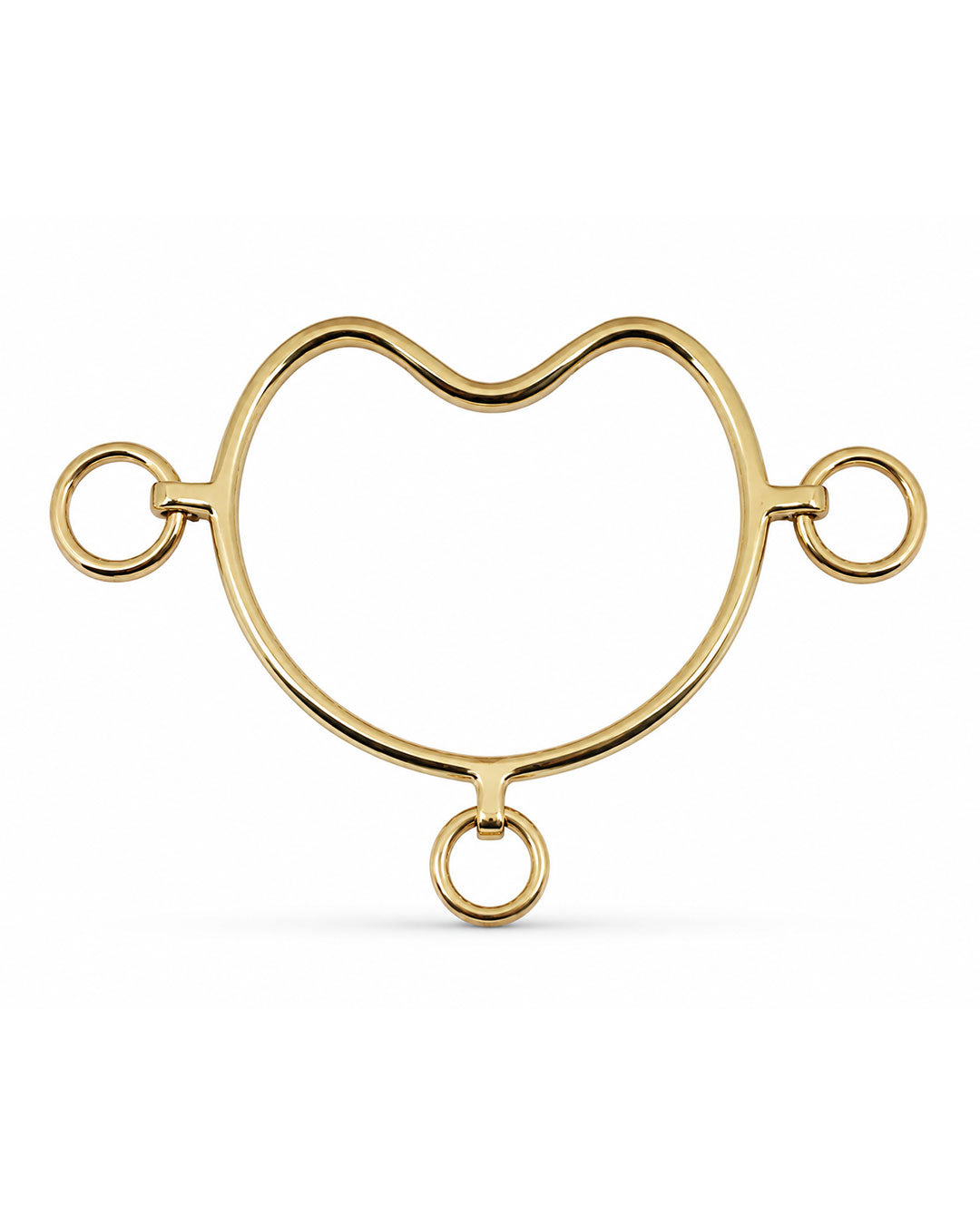 Gold Three-Ring Western Shank Horse Bit