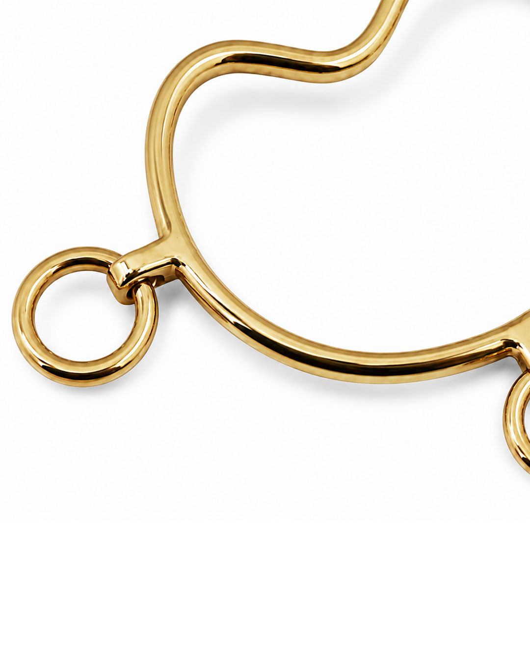 Gold Three-Ring Western Shank Horse Bit