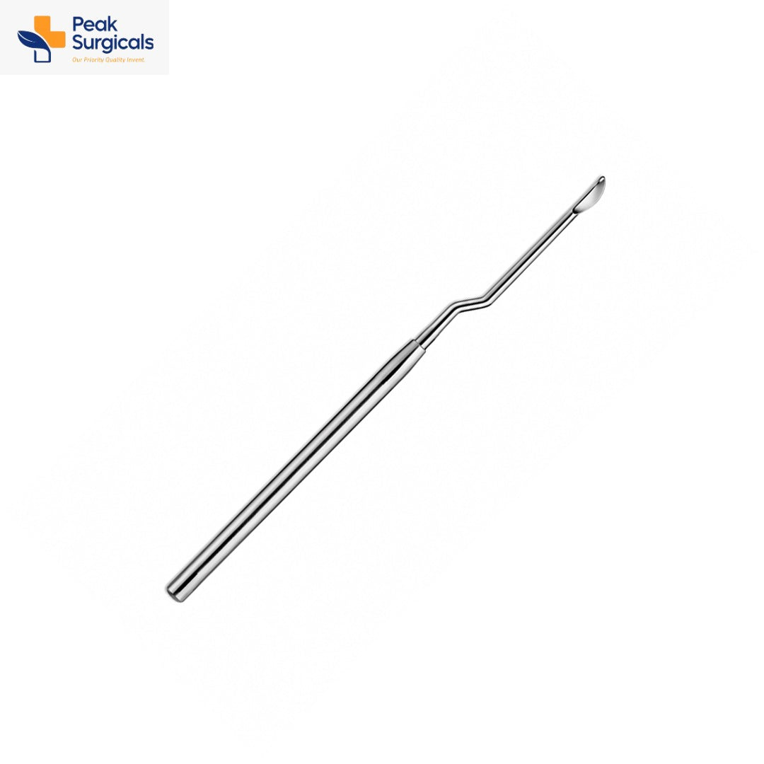 Howarth periosteal elevator with angled blade and serrated stainless steel handle.
