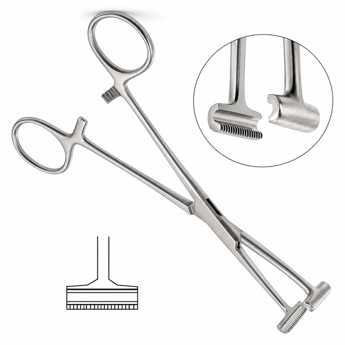 Pratt T Shaped Tissue Forceps Straight 5 1/2"