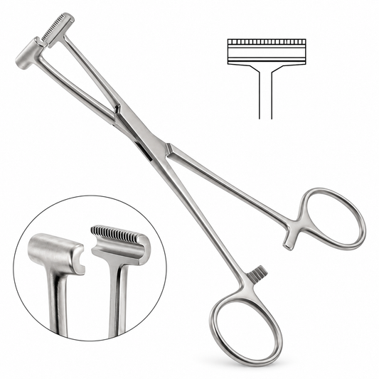 Pratt "T" Shaped Tissue Forceps Straight 5 1/2"