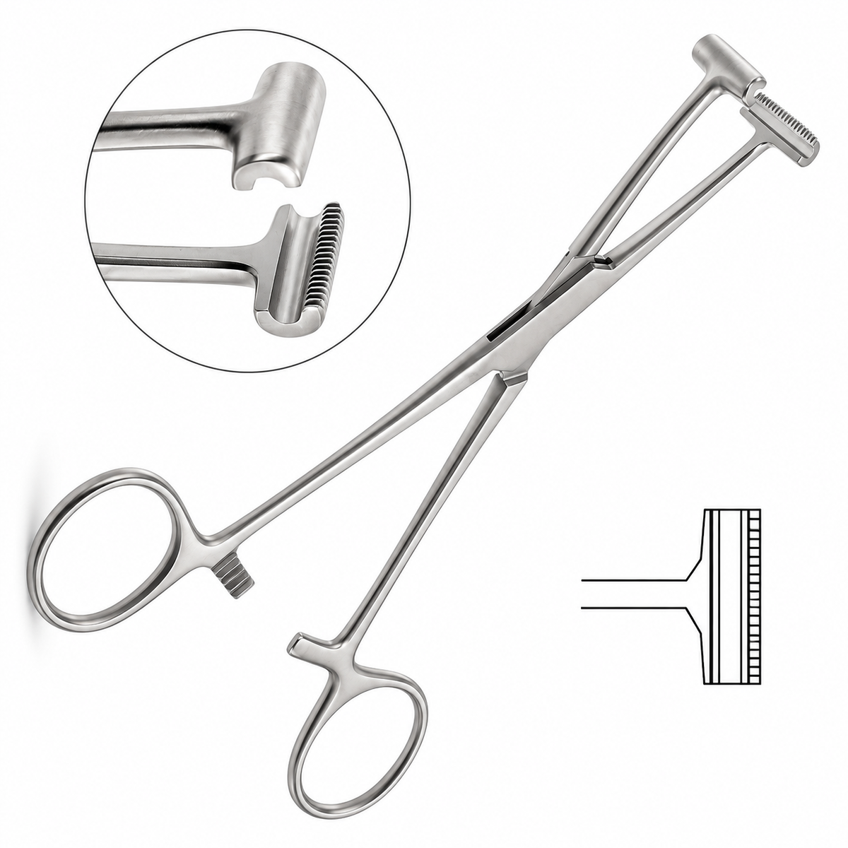 Pratt T Shaped Tissue Forceps Straight 5 1/2"