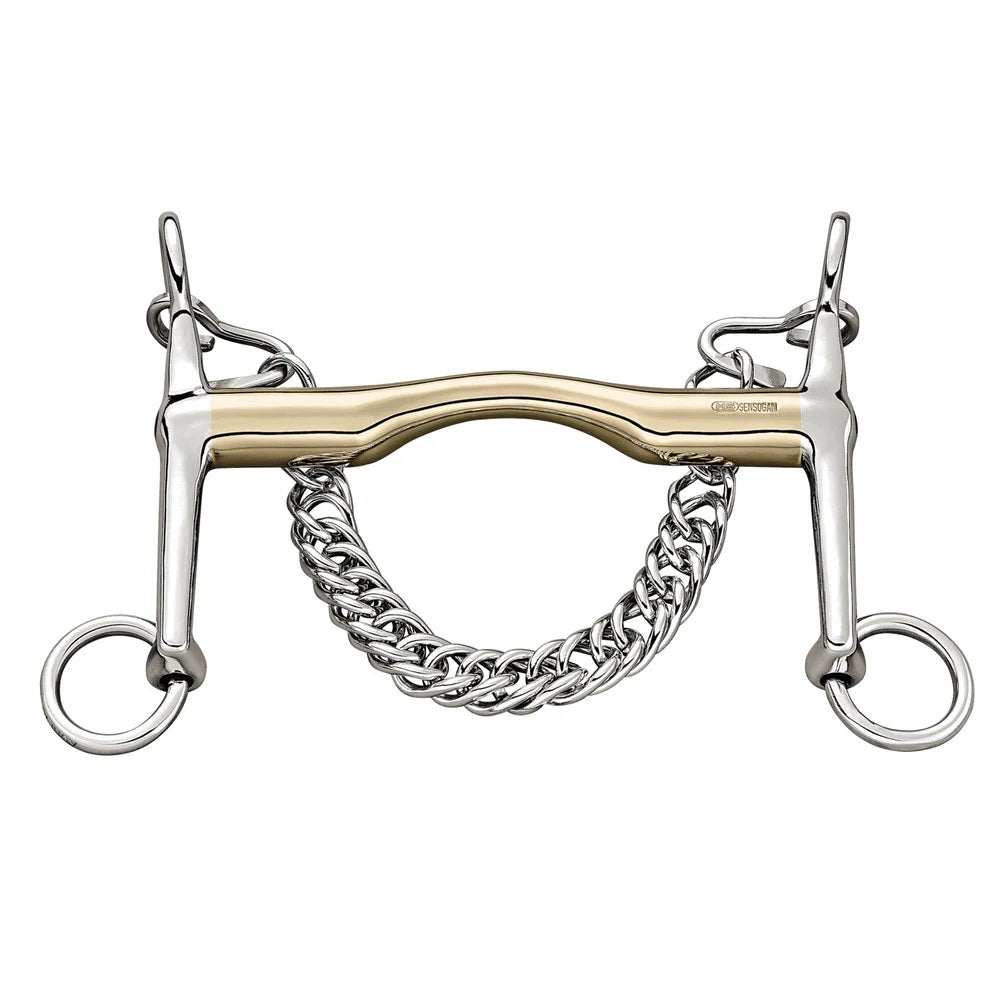 Sensogan Weymouth Curb Bit with Low Port & Curb Chain