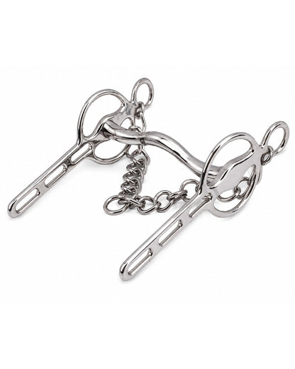 Silver Jointed Slotted Shank Curb Horse Bit