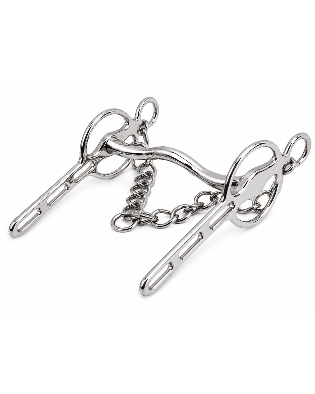 Silver Jointed Slotted Shank Curb Horse Bit