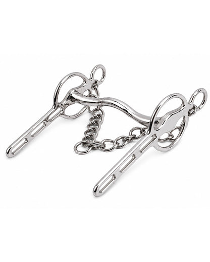Silver Jointed Slotted Shank Curb Horse Bit