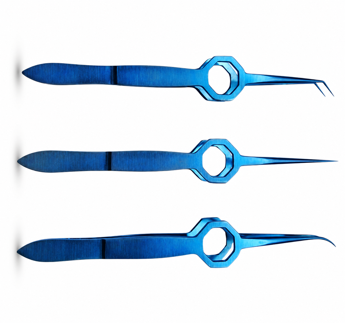 Titanium FUE Hair Transplant Tweezers Forceps Set – 3 Pcs