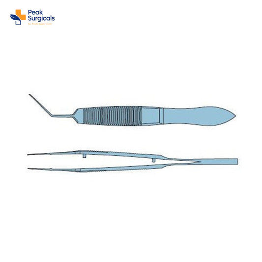Pensă Utrata Style Capsulorhexis 85mm unghiulară din titan, instrument oftalmic