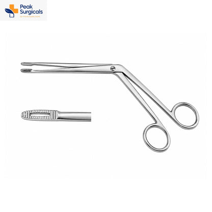 Stainless Steel Angled Fenestrated Surgical Forceps