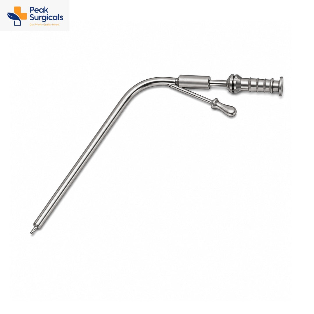 Stainless Steel Angled Suction Cannula with Control Valve