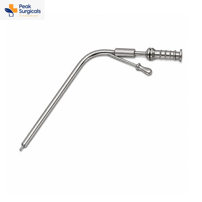 Stainless Steel Angled Suction Cannula with Control Valve