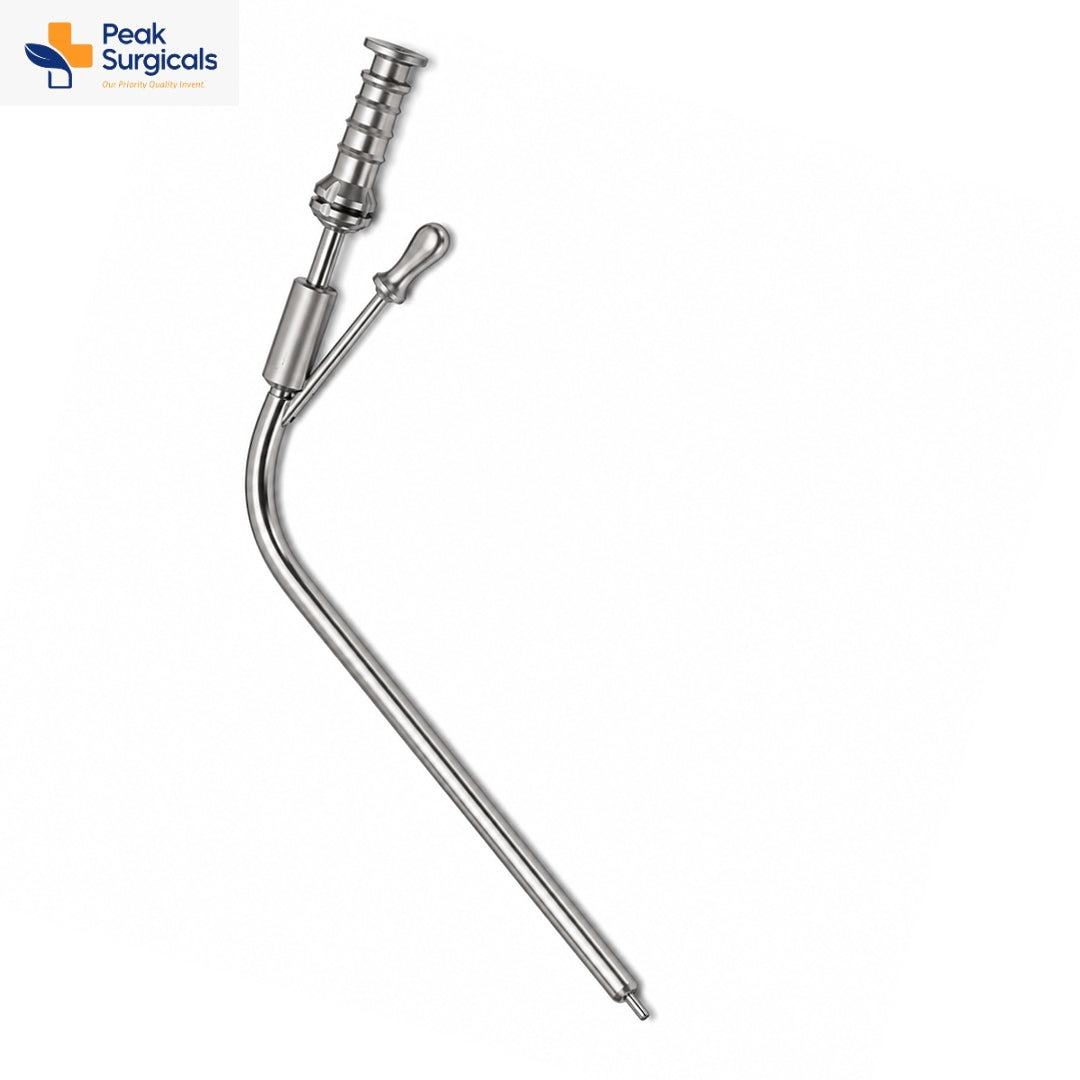 Stainless Steel Angled Suction Cannula with Control Valve