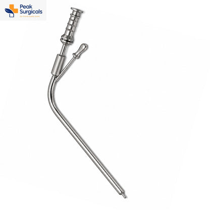 Stainless Steel Angled Suction Cannula with Control Valve