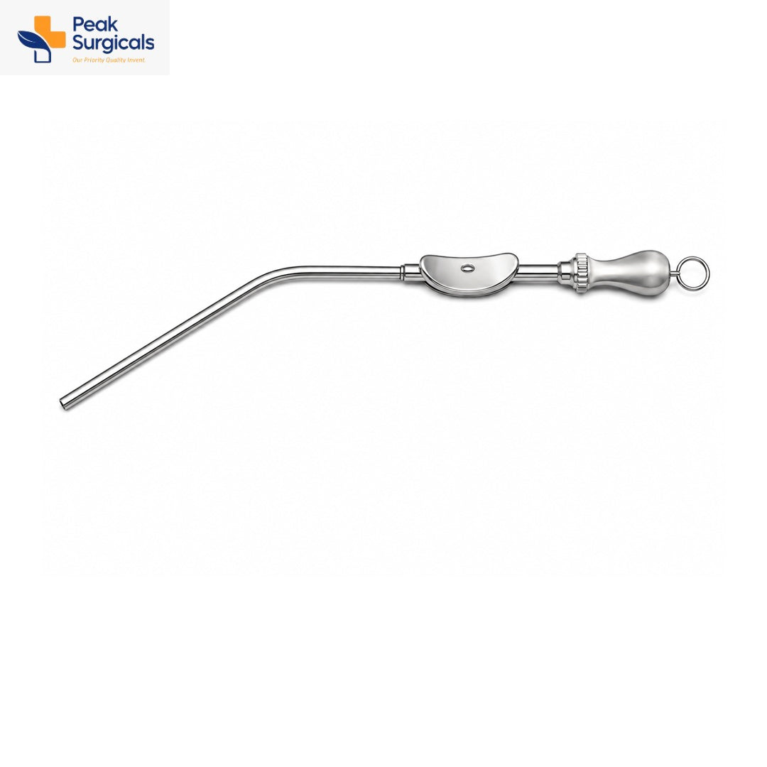 Stainless Steel Angled Suction Cannula with Handle