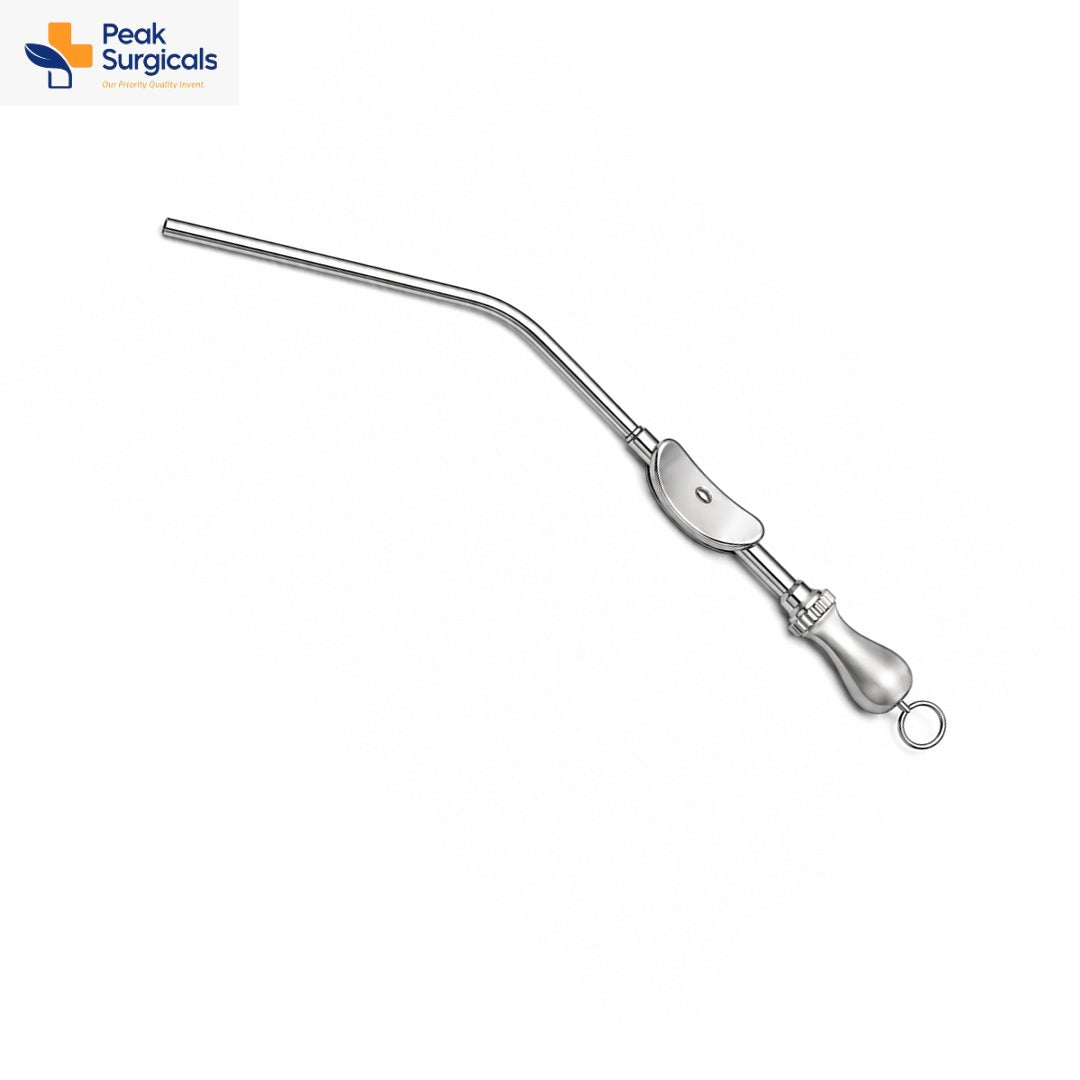 Stainless Steel Angled Suction Cannula with Handle