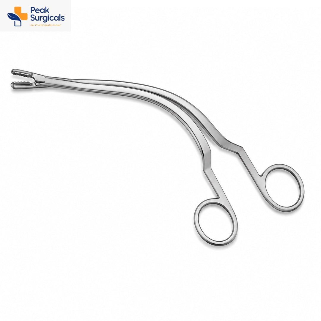 Stainless Steel Curved Ring Handle Surgical Forceps