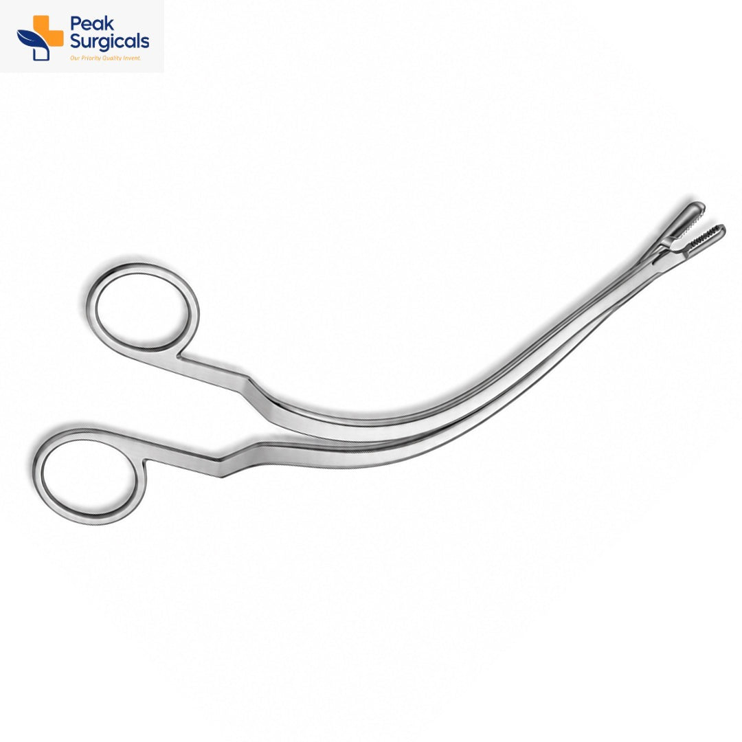 Stainless Steel Curved Ring Handle Surgical Forceps
