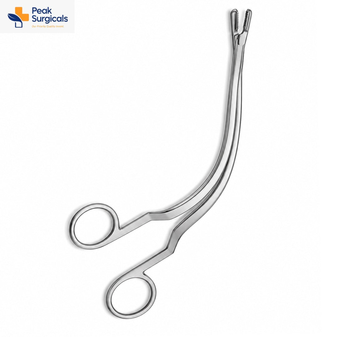 Stainless Steel Curved Ring Handle Surgical Forceps