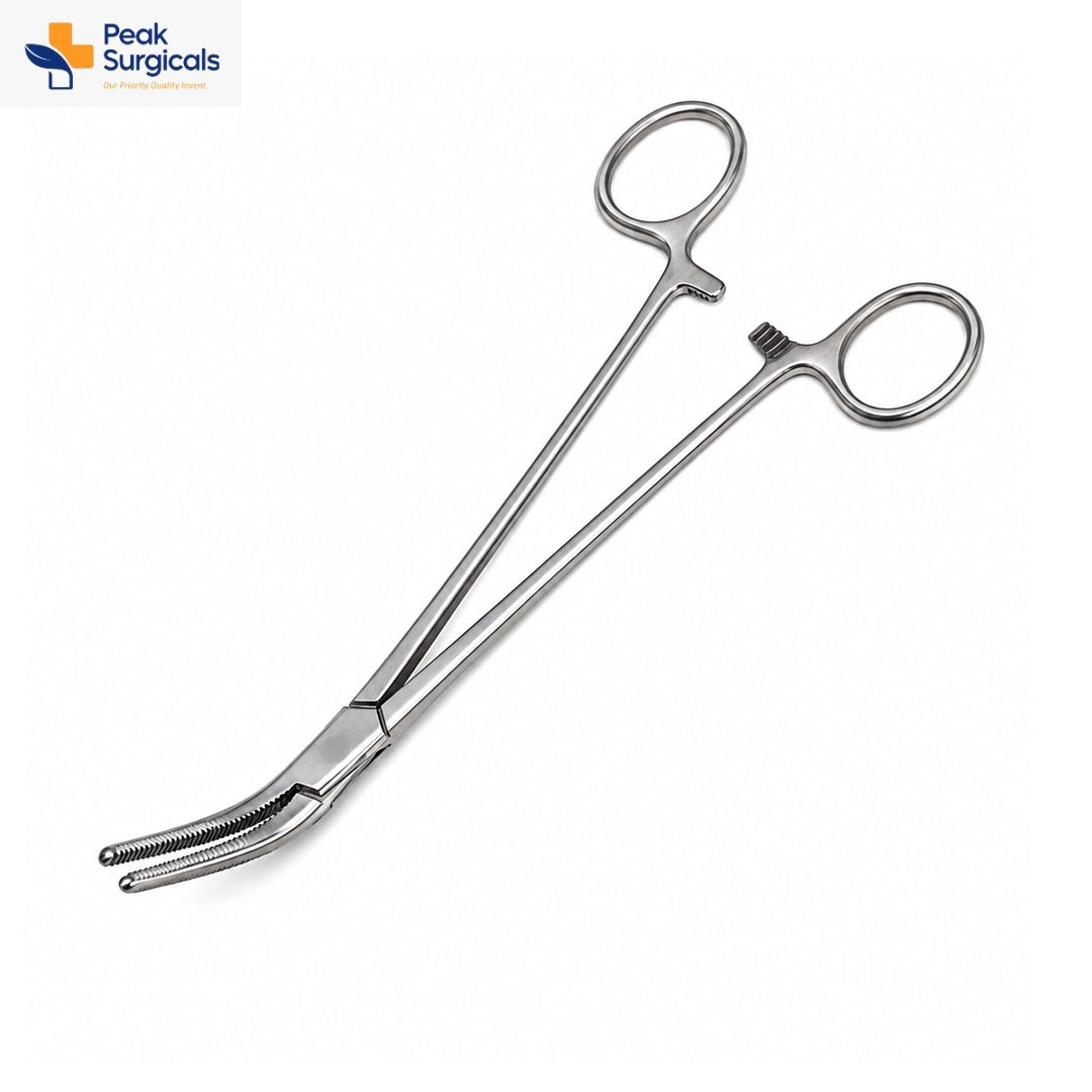 Stainless Steel Curved Serrated Surgical Forceps