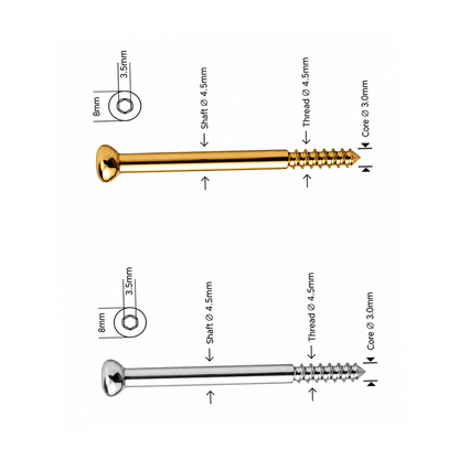 Akselskrue rustfritt stål Ø4,5 mm