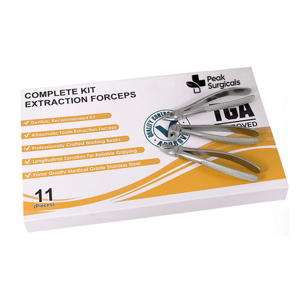 Dental Teeth Extraction Forceps Set of 11 Pieces - Health & Beauty