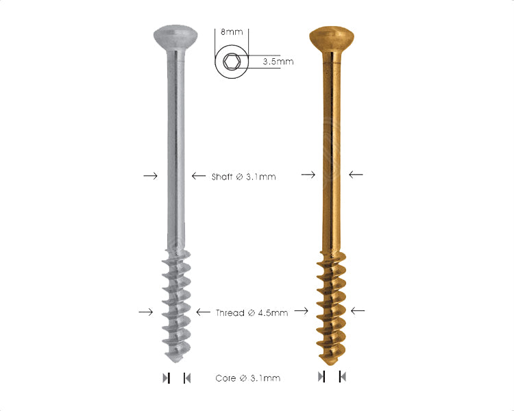 Cancellous Bone Screw Ø 4.5mm Short Thread Main image